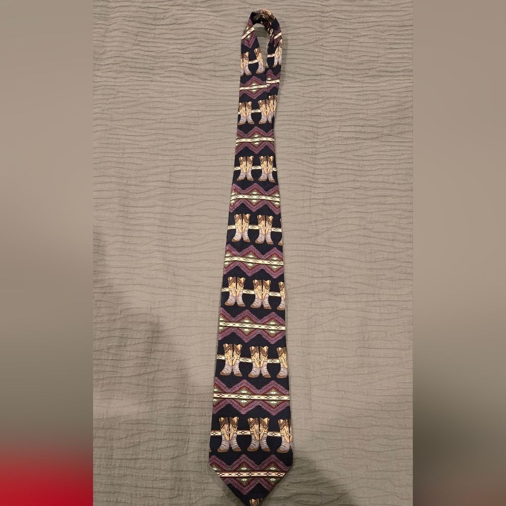 Roper 100% Silk Tie, Rodeo Design.